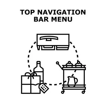 Top navigation bar menu icon concept Stock Illustration