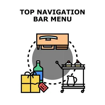 Top navigation bar menu icon concept Stock Illustration