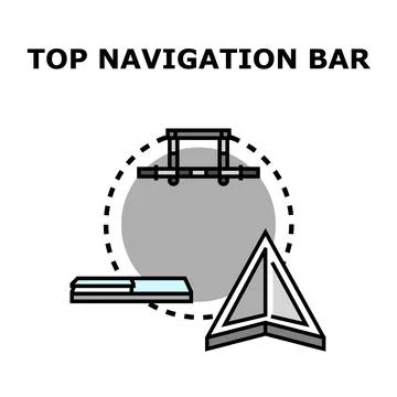 Top navigation bar for website interface design Stock Illustration