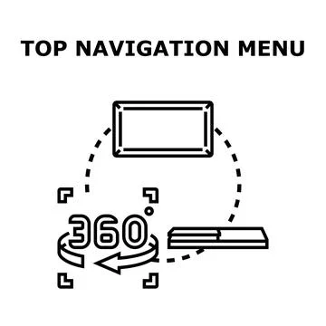 Top navigation menu concept exploring 360 virtual reality Stock Illustration