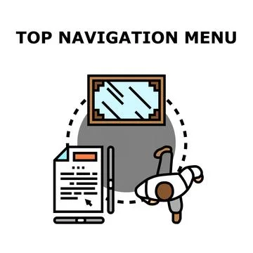 Top navigation menu concept for website interface design Stock Illustration