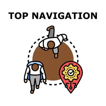 Top navigation user interface design concept Stock Illustration