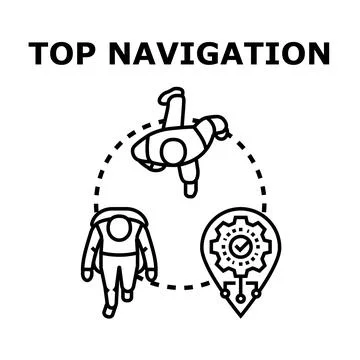 Top navigation user interface design concept Stock Illustration
