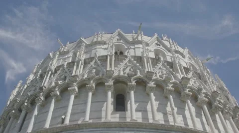The Top of the nice old Baptisterium in Pisa in Italy Stock Footage 66447221