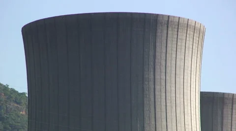 Top of nuclear cooling tower Stock Footage 49966048
