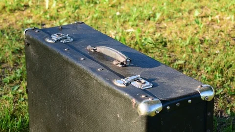 Top of old suitcase Stock Footage 110839523