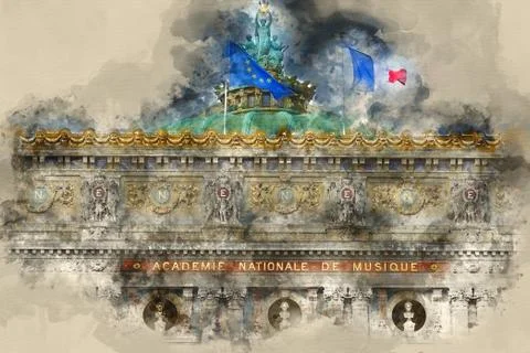 The top of the Opera in Paris Illustrazione stock