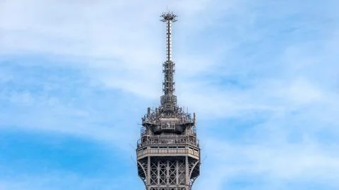 Top part of the Eiffel Tower, Paris Stock Photos