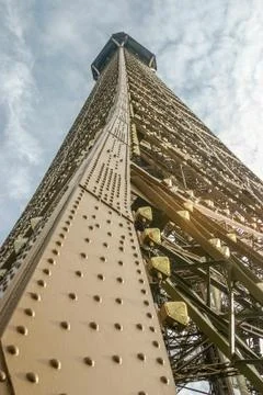 The top part of the Eiffel Tower, Paris, France Stock Photos
