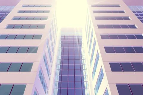 Top part skyscraper bottom view Stock Illustration