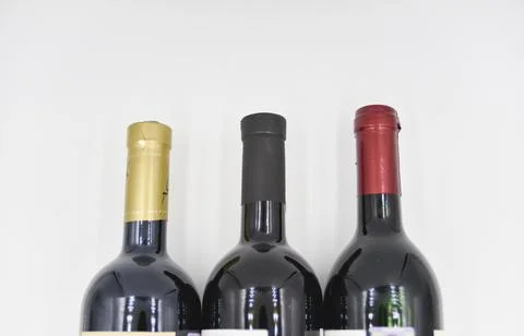 The top part of the wine bottles Stock Photos