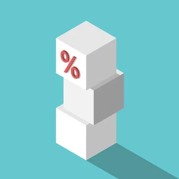 Top percent cube, stack Stock Illustration