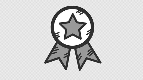 Top performance award in doodle-style cartoon animation. Quality excellence icon Stock Footage 313949807