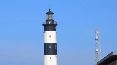 Top of Phare de Chassiron lighthouse in Saint-Denis-d'Oléron, France Stock Footage 277258180