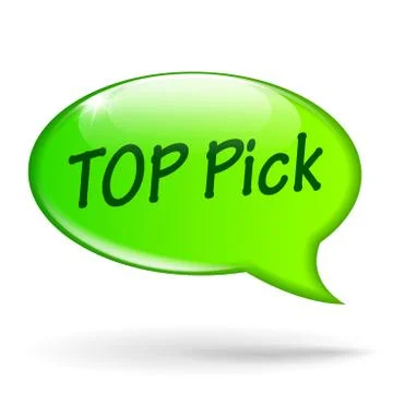 Top pick green speech bubble Stock Illustration