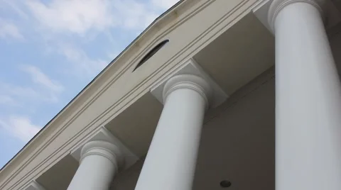 Top of a pillared building with sky in background Stock Footage 53200472