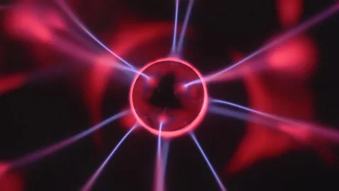 Top of Plasma Globe CLOSE UP SLOW MOTION Stock Footage 104975082
