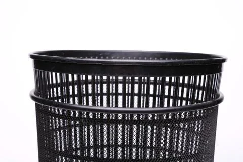 A top plastic trash can close-up Stock Photos