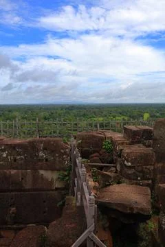 Top Platform of Koh Ker Pyramid Temple Prasat Thom in Cambodia Stock Photos