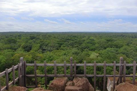 Top Platform of Koh Ker Pyramid Temple Prasat Thom in Cambodia Stock Photos