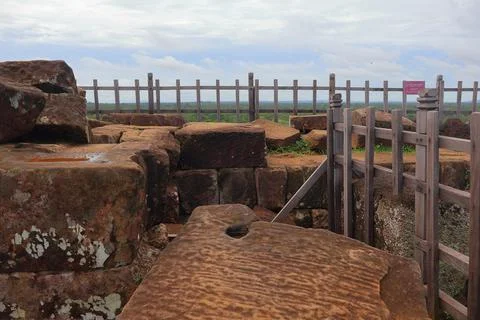 Top Platform of Koh Ker Pyramid Temple Prasat Thom in Cambodia Stock Photos