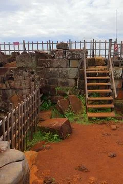 Top Platform of Koh Ker Pyramid Temple Prasat Thom in Cambodia Stock Photos