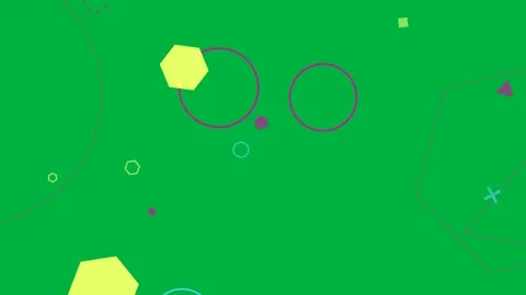 Top points appearing, forming pattern, neon shapes moving, orbiting, fading on Stock Footage 333630508