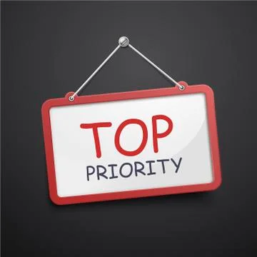 Top priority hanging sign 库存插图