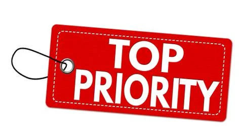 Top priority label or price tag Stock Illustration
