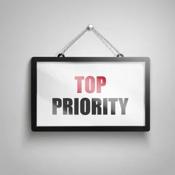 Top priority text sign Stock Illustration