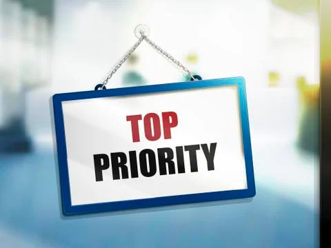 Top priority text sign 库存插图