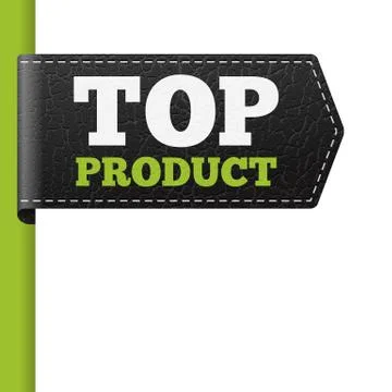 TOP PRODUCT leather vector bookmark label. isolated from background. layered. Ilustração Stock