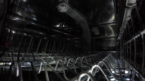 Top Rack of dishwasher as cycle starts Stock-Footage 58295596