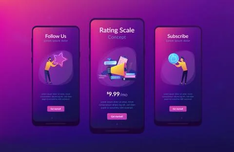 Top-ranking app interface template. Illustrazione stock