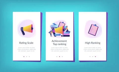 Top-ranking app interface template. Illustrazione stock