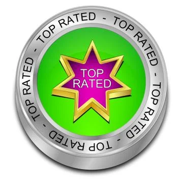 Top Rated Button - 3D illustration Stock Illustration
