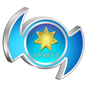 Top Rated Button - 3D illustration Stock Illustration