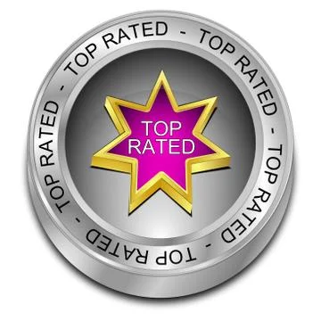 Top Rated Button - 3D illustration Stock Illustration