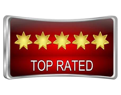Top Rated Button - 3D illustration Stock Illustration