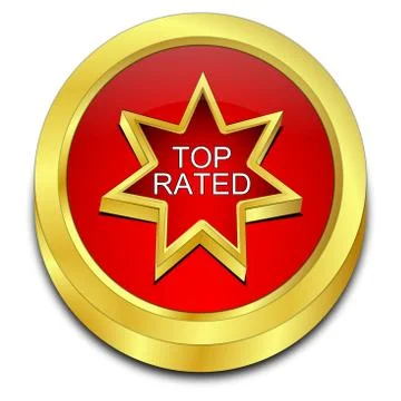 Top Rated Button - 3D illustration Illustrazione stock