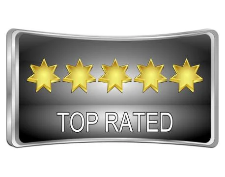 Top Rated Button - 3D illustration Stock Illustration