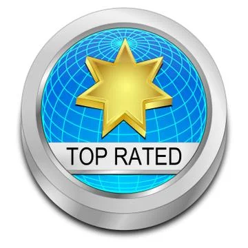 Top Rated Button - 3D illustration Stock Illustration