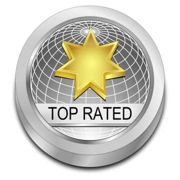 Top Rated Button - 3D illustration Stock Illustration