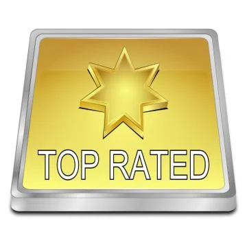 Top Rated Button - 3D illustration Stock Illustration