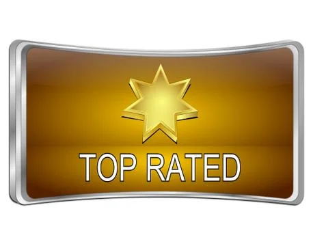 Top Rated Button - 3D illustration Stock Illustration