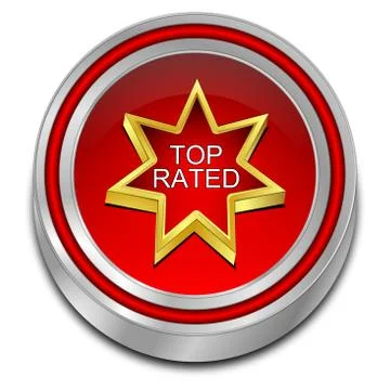 Top Rated Button - 3D illustration Illustrazione stock
