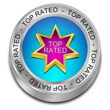 Top Rated Button - 3D illustration Stock Illustration