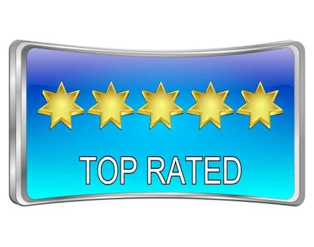 Top Rated Button - 3D illustration Stock Illustration