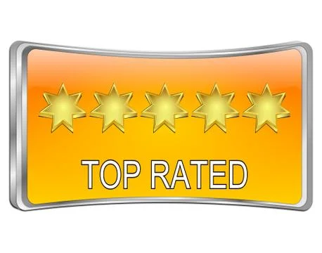 Top Rated Button - 3D illustration Stock Illustration