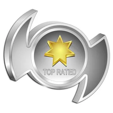 Top Rated Button - 3D illustration Stock Illustration
